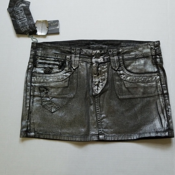 Taverniti So Jeans Dresses & Skirts - Taverniti So Jeans Distressed Coted Mini Skirt 29